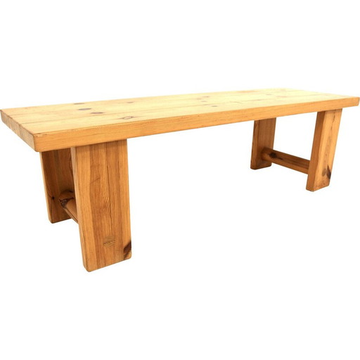 Vintage Scandinavian pine bench, Sweden 1970