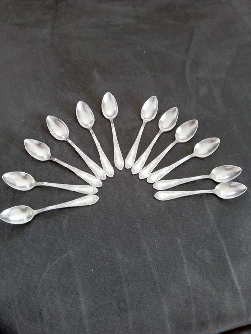 12 Beautiful Silver Teaspoons ..