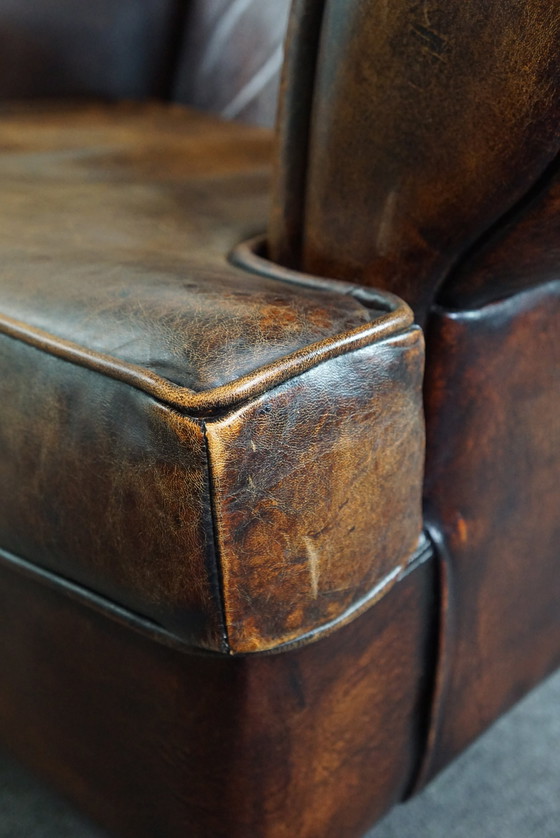 Image 1 of Large sheep leather armchair/ armchair with a deep seat