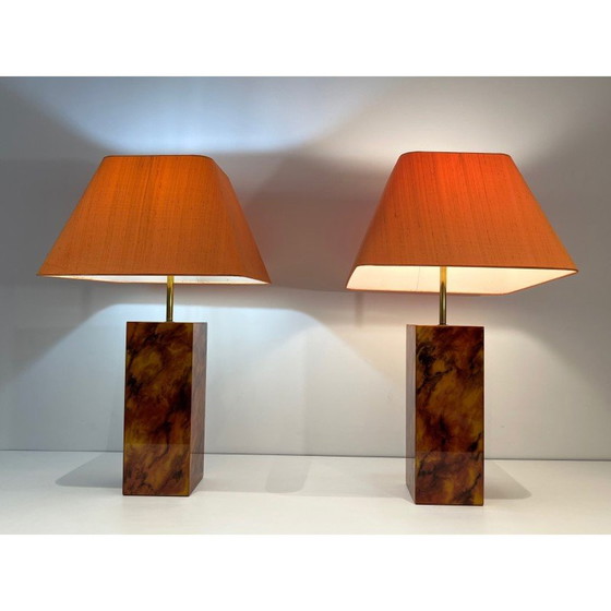Image 1 of Pair of vintage Plexiglas lamps, 1970