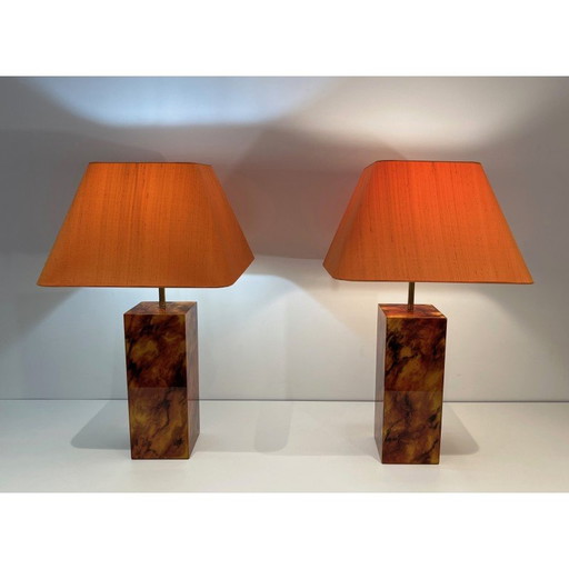 Pair of vintage Plexiglas lamps, 1970