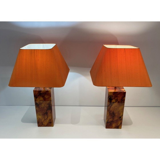 Image 1 of Pair of vintage Plexiglas lamps, 1970