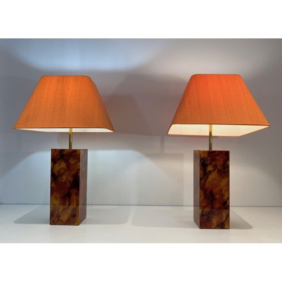 Image 1 of Pair of vintage Plexiglas lamps, 1970
