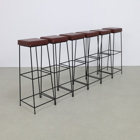 Image 1 of Set of 6 vintage bar stools, 1960