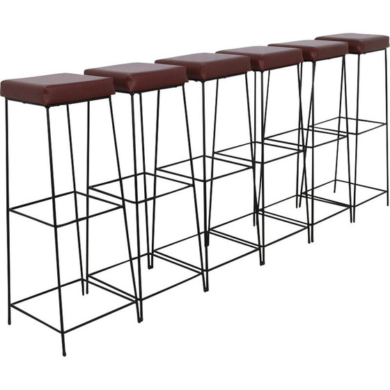 Image 1 of Set of 6 vintage bar stools, 1960
