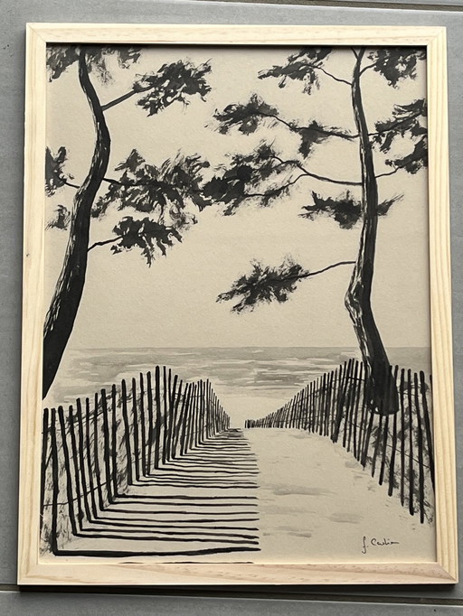 Sainte-Marine - Indian ink / Frédéric Cadiou