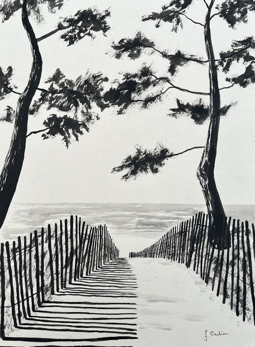 Sainte-Marine - Indian ink / Frédéric Cadiou