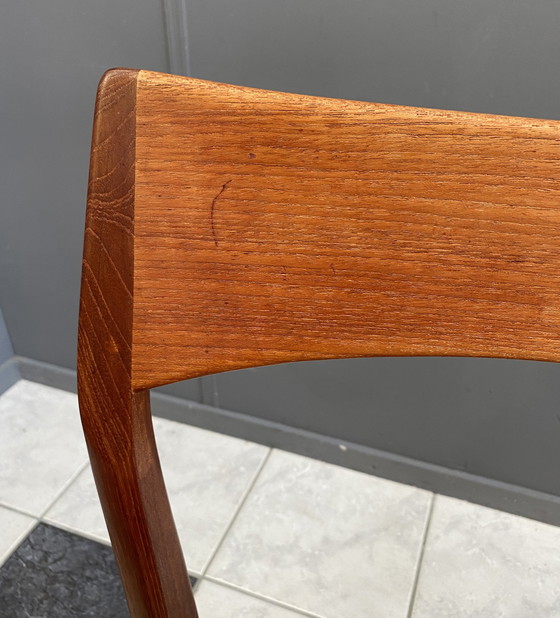 Image 1 of set of 6 Teak dining chairs by Henning Kjaernulf 1960s 