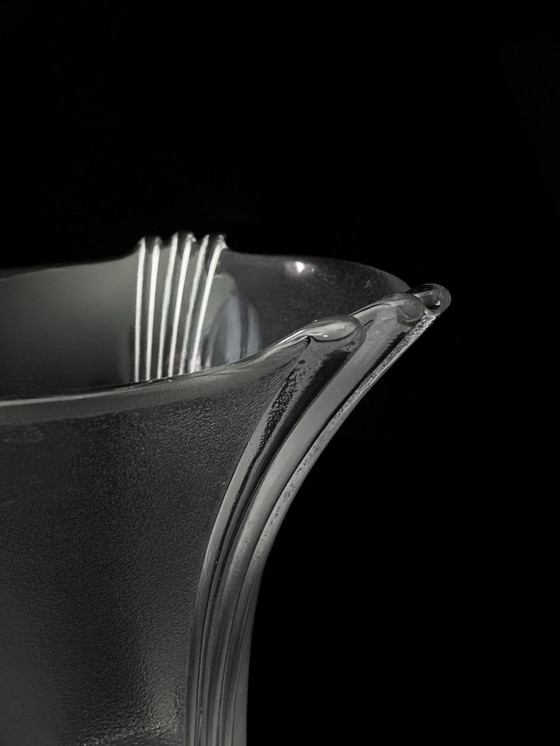 Image 1 of Vintage Art Deco Revival lead crystal vase 80s Italy 1980 Cristallo Al Piombo Italy glass Fontana Arte