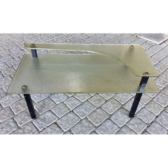 Image 1 of Tavolino da caffè vintage con doppio piano in vetro st gobain