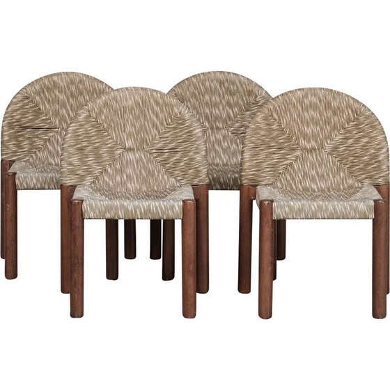 Image 1 of Set of 4 vintage rush chairs, Italy 1960