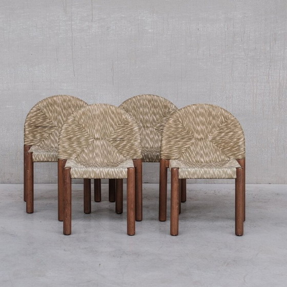 Image 1 of Set of 4 vintage rush chairs, Italy 1960