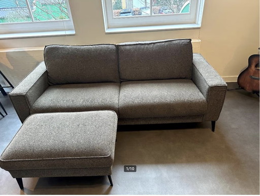 Belfast 3-Seater Sofa + Matching Footstool | Green| Pocket Spring