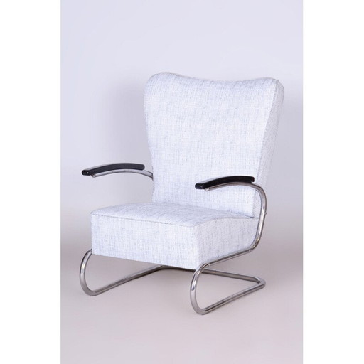 Vintage Bauhaus armchair in chrome steel for Kovona, Germany 1930