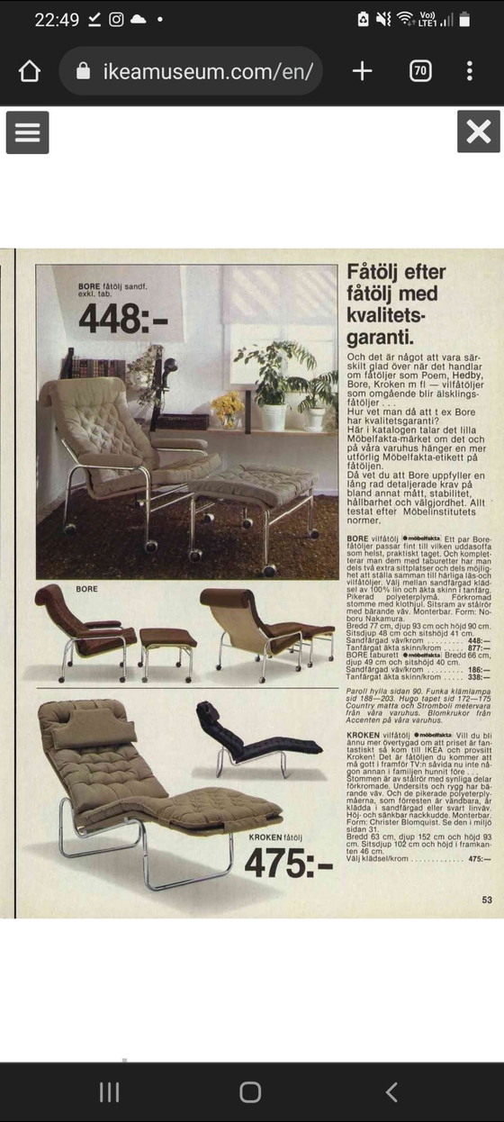 Image 1 of  Sedia Bore Ikea 1970 di Noboru Nakamura