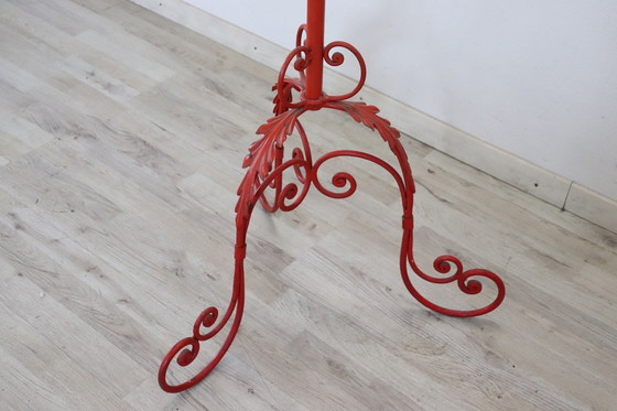 Image 1 of Red Lacquered Iron Coat Rack