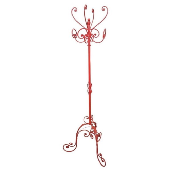 Image 1 of Red Lacquered Iron Coat Rack