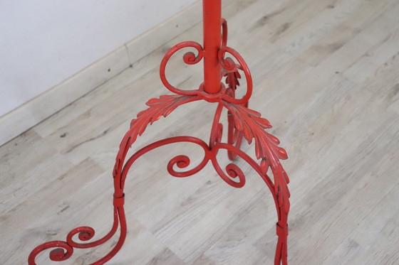 Image 1 of Red Lacquered Iron Coat Rack