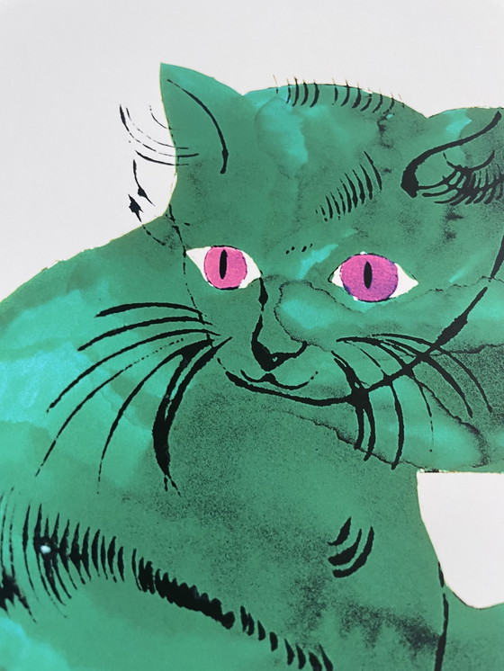 Image 1 of Andy Warhol  (1928-1987), Green Cat, C. 1954, Copyright 2013 The Andy Warhol Foundation For The Visual Arts, Inc., Printed In Th