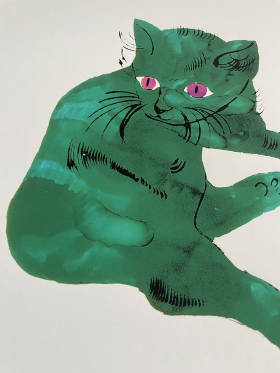 Image 1 of Andy Warhol  (1928-1987), Green Cat, C. 1954, Copyright 2013 The Andy Warhol Foundation For The Visual Arts, Inc., Printed In Th