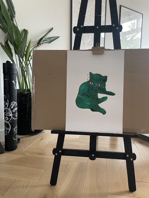 Andy Warhol  (1928-1987), Green Cat, C. 1954, Copyright 2013 The Andy Warhol Foundation For The Visual Arts, Inc., Printed In Th