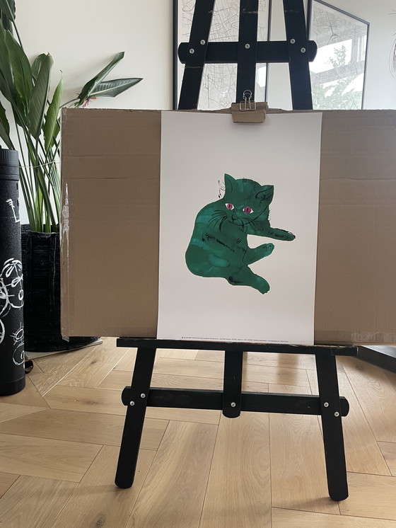 Image 1 of Andy Warhol  (1928-1987), Green Cat, C. 1954, Copyright 2013 The Andy Warhol Foundation For The Visual Arts, Inc., Printed In Th