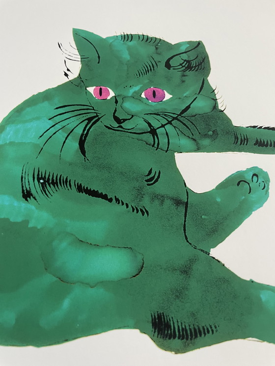 Image 1 of Andy Warhol  (1928-1987), Green Cat, C. 1954, Copyright 2013 The Andy Warhol Foundation For The Visual Arts, Inc., Printed In Th