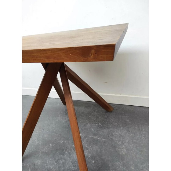Image 1 of Vintage elmwood table by Pierre Chapo, 1950