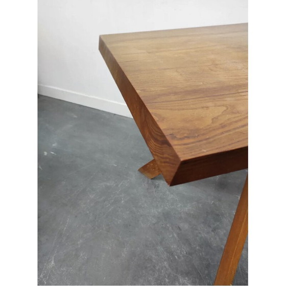 Image 1 of Vintage elmwood table by Pierre Chapo, 1950