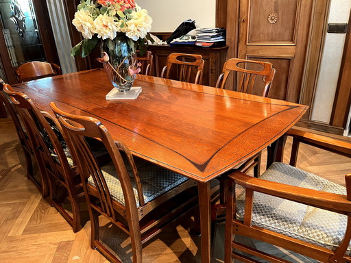 Schuitema Art Nouveau Large Dining Room Set With 8 Chairs