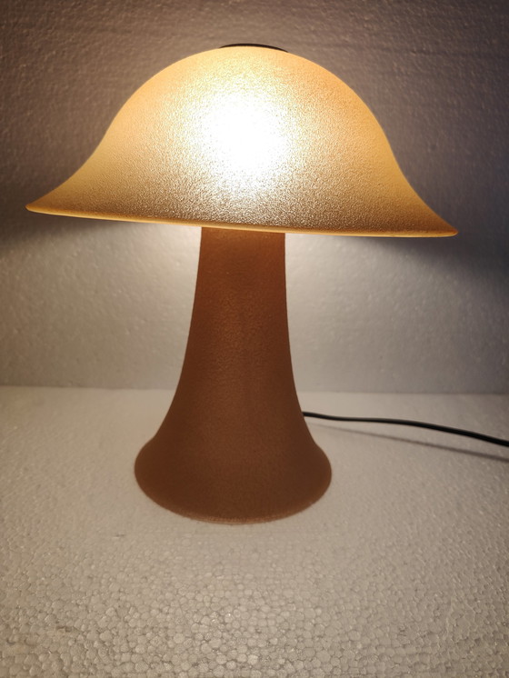 Image 1 of Lampe de table à champignon jaune vintage 1970