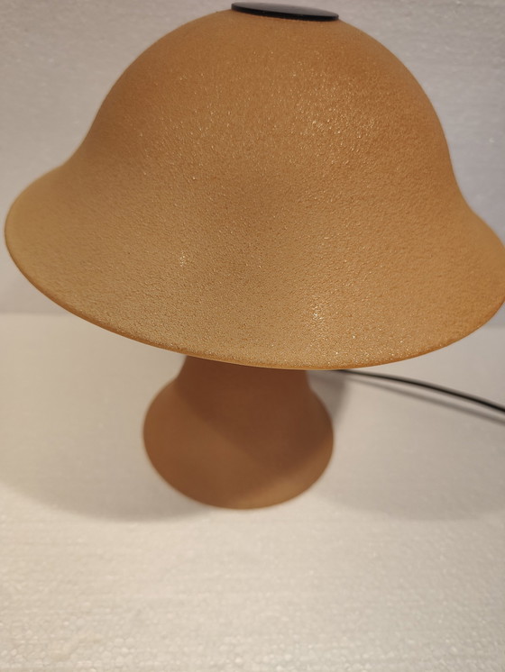 Image 1 of Lampe de table à champignon jaune vintage 1970