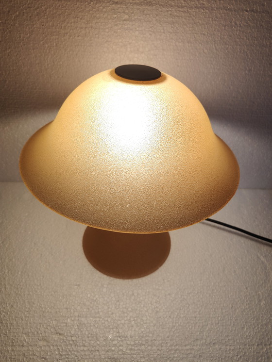 Image 1 of Lampe de table à champignon jaune vintage 1970