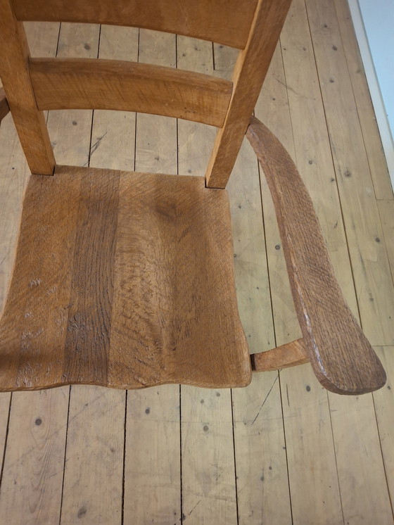 Image 1 of Brutalist Vintage Oak Armchair