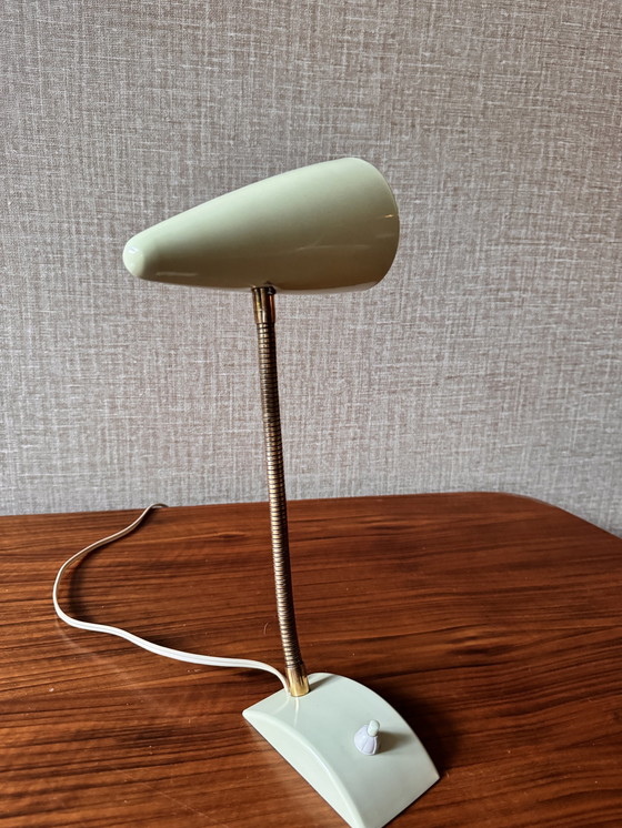 Image 1 of Space Age Lamp From Hoso Hoffmeister & Sohn In Soft 50s Green