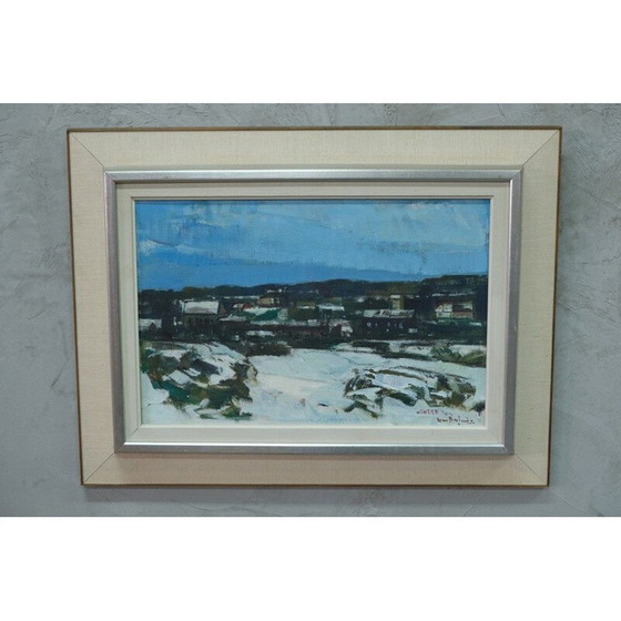 Image 1 of Dipinto a olio su tela moderna vintage di Gunnar Herman Berglund, Svezia 1960