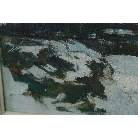 Image 1 of Dipinto a olio su tela moderna vintage di Gunnar Herman Berglund, Svezia 1960