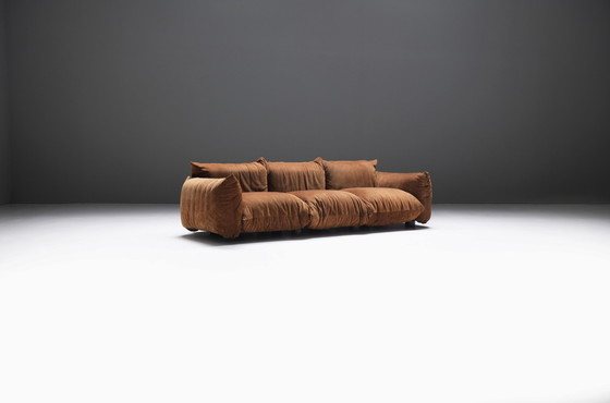 Image 1 of Stunning Marenco 255 3-seater in original suede by Mario Marenco for ARFLEX. Signed!