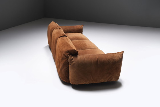 Image 1 of Stunning Marenco 255 3-seater in original suede by Mario Marenco for ARFLEX. Signed!