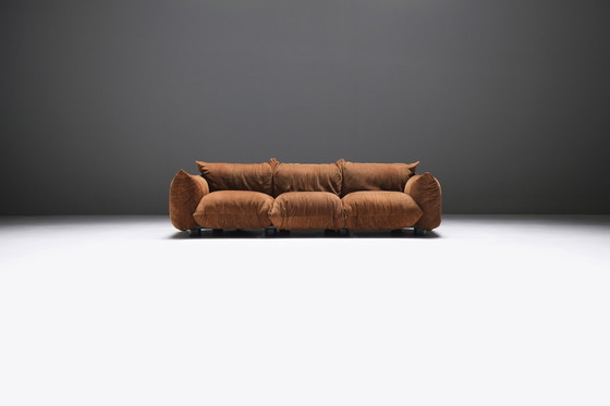 Image 1 of Stunning Marenco 255 3-seater in original suede by Mario Marenco for ARFLEX. Signed!