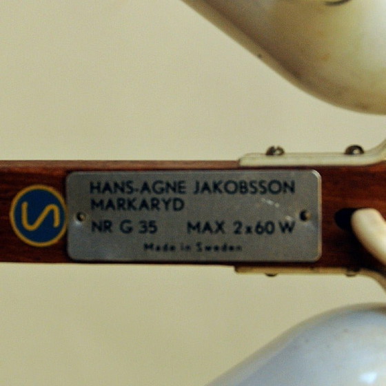 Image 1 of Vintage floor lamp mod G35 in teak and iron by Hans-Agne Jakobsson for Markaryd, Sweden 1960s