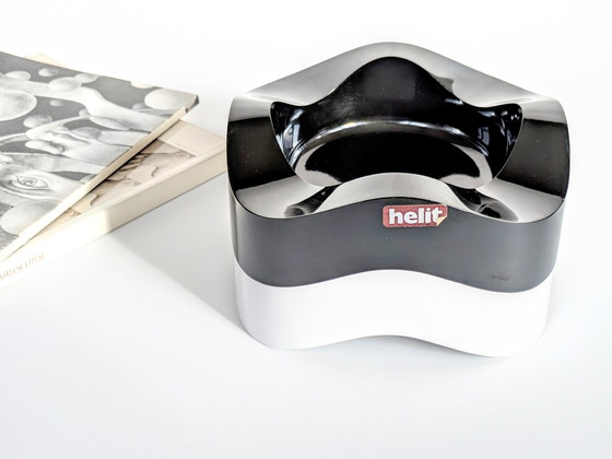 Image 1 of 2 x Space Age Ashtrays | Black and White | Walter Zeischegg for Helit Germany, 1960's