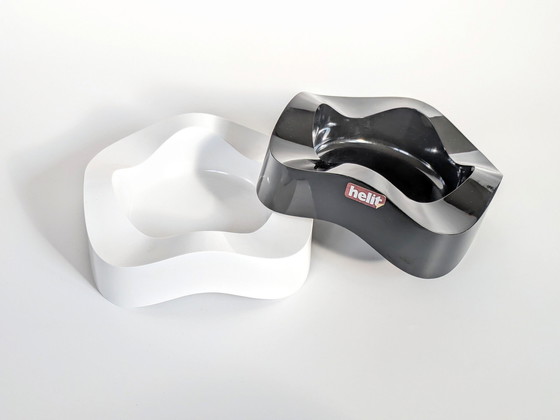 Image 1 of 2 x Space Age Ashtrays | Black and White | Walter Zeischegg for Helit Germany, 1960's