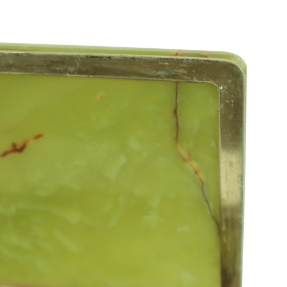 Image 1 of Scatola per fumatori in marmo verde con gioielli vintage
