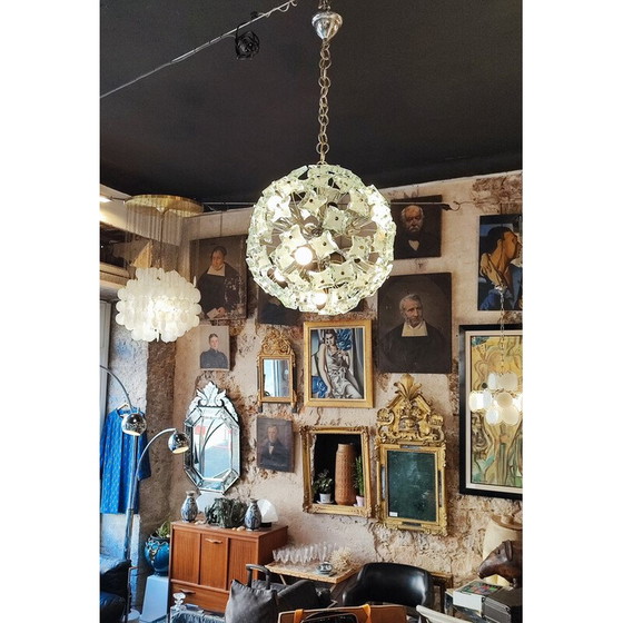 Image 1 of Vintage Sputnik chandelier in cut glass and chrome with 13 lights, Italy 1960