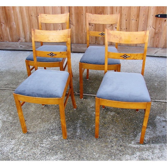 Image 1 of Set di 4 sedie vintage Art Déco, anni '40