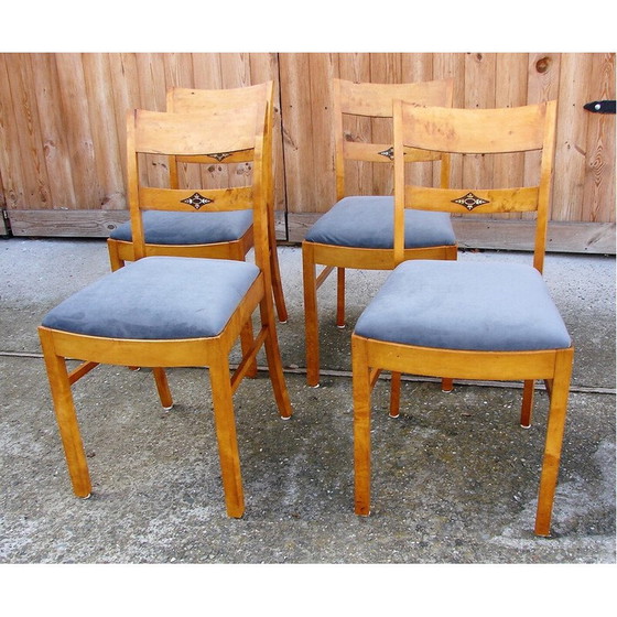 Image 1 of Set di 4 sedie vintage Art Déco, anni '40