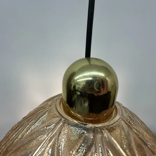 Peil & Putzer glass leaf hanging lamp , 1970’s