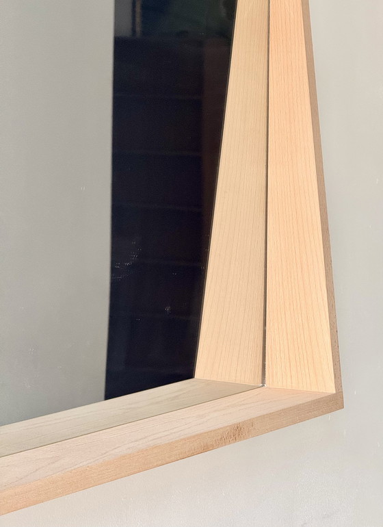 Image 1 of Wall Mirror With Wooden Frame And Shelf