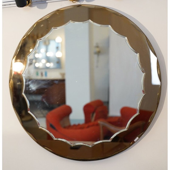 Image 1 of Specchio vintage in bronzo di Cristal Art, Italia, anni '60